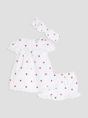 River Island Baby Girls Heart Print 100% Cotton T-Shirt Dress Set - Bild 1 von 5
