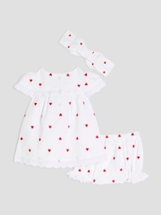 River Island Baby Girls Heart Print 100% Cotton T-Shirt Dress Set - Bild 2 von 5