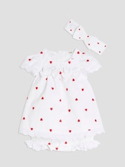 River Island Baby Girls Heart Print 100% Cotton T-Shirt Dress Set - Bild 3 von 5