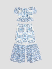 River Island White Girls Shell 100% Cotton Top and Trousers Set - Image 4 of 4