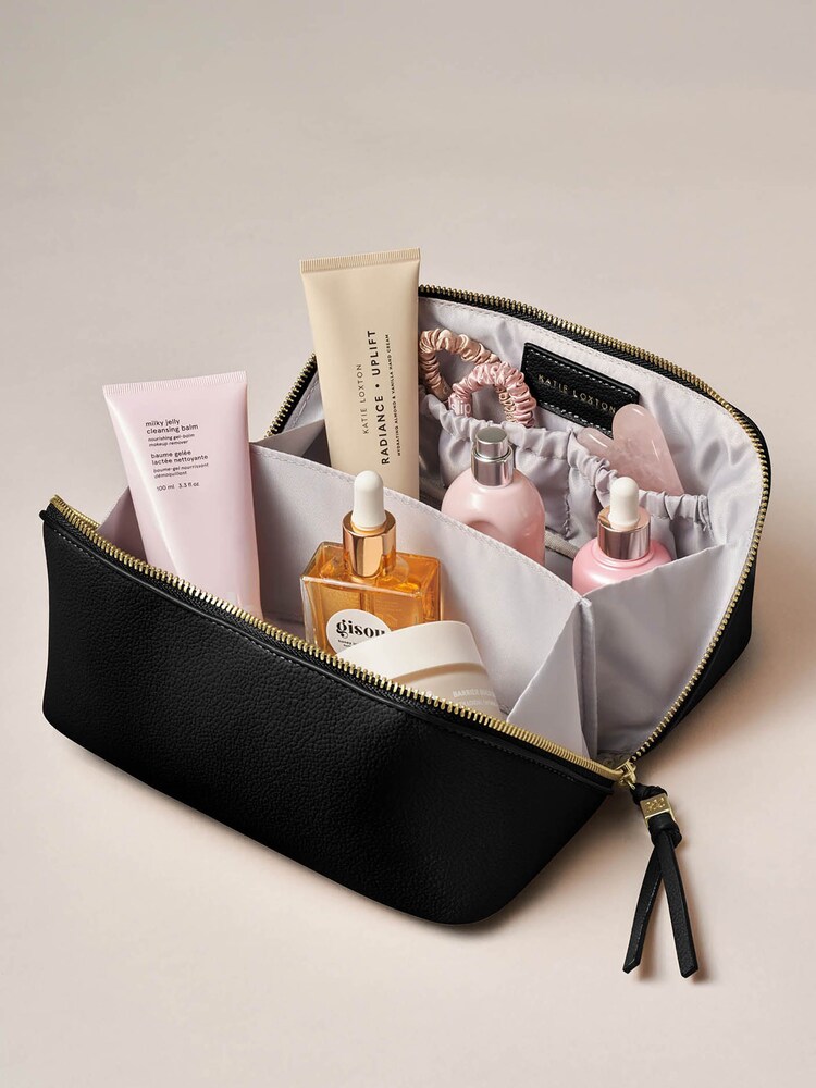 Katie Loxton Black Medium Fold-Out Wash Bag - Image 5 of 5 Katie Loxton Black Medium Fold-Out Wash Bag - Image 5 of 5