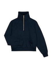 Chelsea Peers Blue LuxeComfort Scuba Half-Zip Sweatshirt - Image 2 of 3