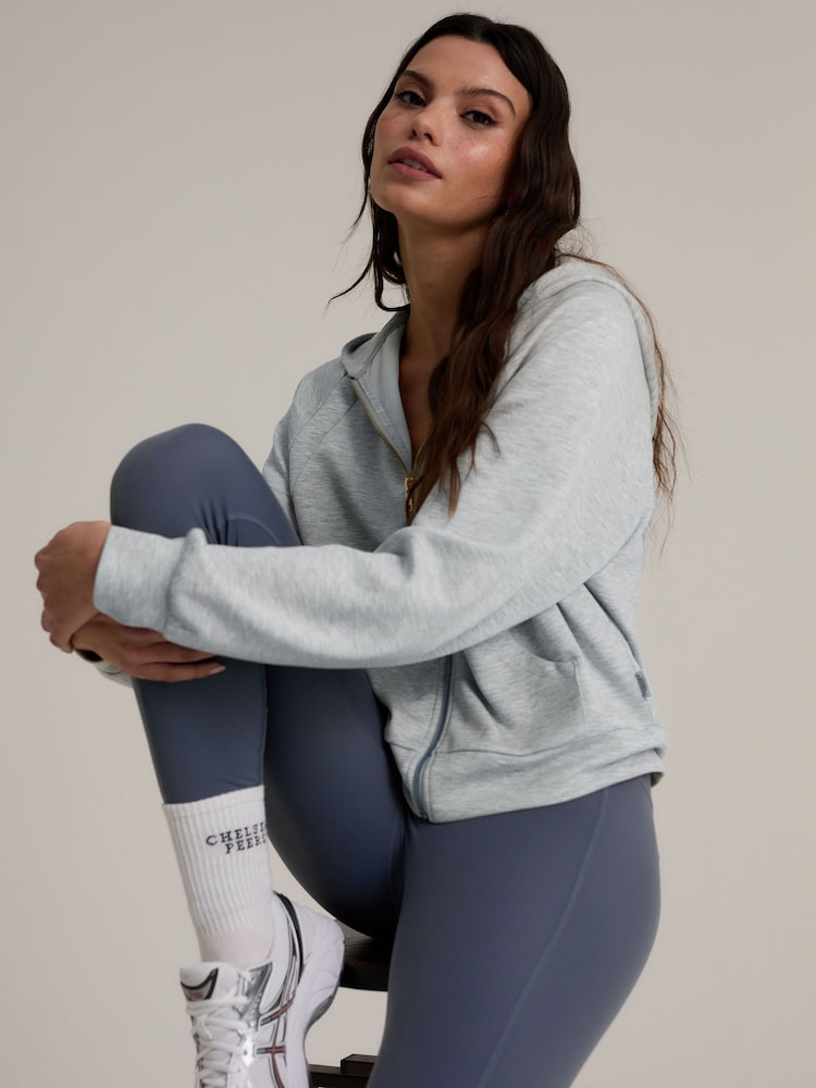 Chelsea Peers Grey LuxeComfort Scuba Zip Hoodie - Image 5 of 5 Chelsea Peers Grey LuxeComfort Scuba Zip Hoodie - Image 5 of 5