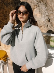 Chelsea Peers Grey LuxeComfort Scuba Half-Zip Sweatshirt - Image 3 of 5