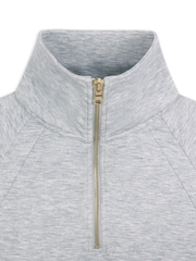 Chelsea Peers Grey LuxeComfort Scuba Half-Zip Sweatshirt - Image 5 of 5