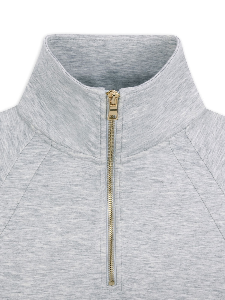 Chelsea Peers Grey LuxeComfort Scuba Half-Zip Sweatshirt - Image 5 of 5