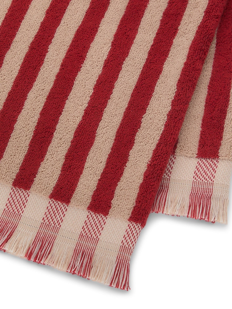 Piglet in Bed Sandstone Red Pembroke Stripe Towel - Image 6 of 6 Piglet in Bed Sandstone Red Pembroke Stripe Towel - Image 6 of 6