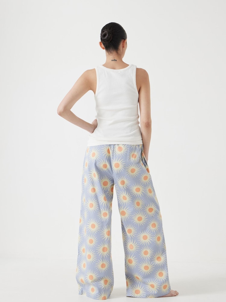 Hush Blue Cotton Sateen Vest Pyjamas Set - Image 2 of 5