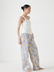 Hush Blue Cotton Sateen Vest Pyjamas Set - Image 3 of 5