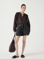 Hush Brown Bea Textured Stripe Blouse - Image 4 of 6