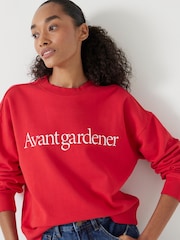 Hush Red Avant Gardener Graphic 100% Cotton Sweatshirt - Image 4 of 5