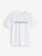 Hush White Avant Gardener Graphic 100% Cotton T-Shirt - Image 1 of 1