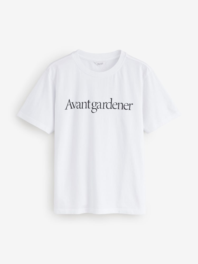 Hush White Avant Gardener Graphic 100% Cotton T-Shirt - Image 1 of 1
