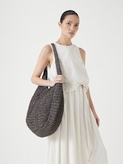 Hush Brown Raffia Oversized Tote Bag - Image 4 of 6