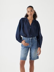 Hush Blue Bea Textured Stripe Blouse - Image 1 of 1