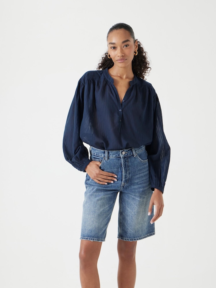 Hush Blue Bea Textured Stripe Blouse - Image 1 of 1
