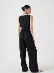 Hush Black Linen Blend Waistcoat Jumpsuit - Image 2 of 6