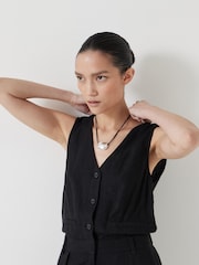Hush Black Linen Blend Waistcoat Jumpsuit - Image 5 of 6