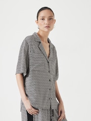 Hush Black Revere Collar Short Sleeve Shirt - Image 1 of 5
