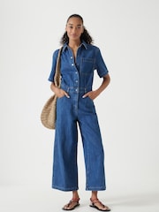 Hush Evelyn Short Sleeve Denim Jumpsuit - Imagen 1 de 5