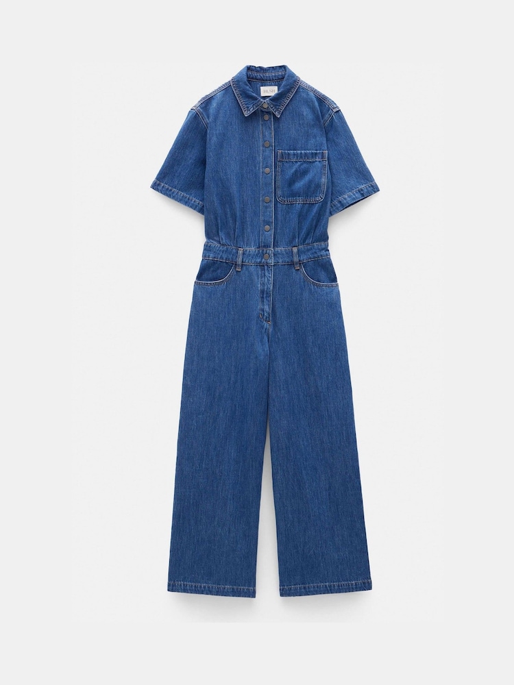 Hush Evelyn Short Sleeve Denim Jumpsuit - Imagen 5 de 5