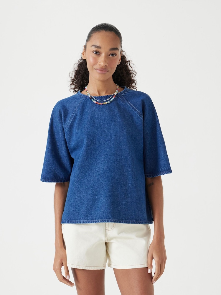 Hush Blue Denim Raglan T-Shirt - Image 1 of 5