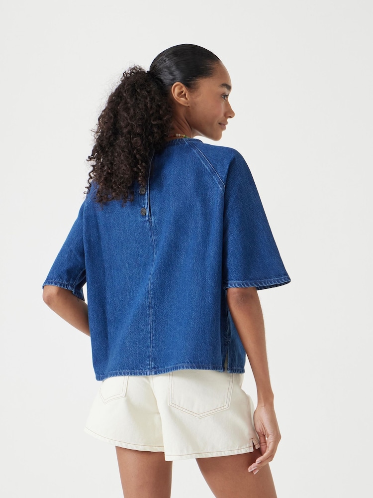 Hush Blue Denim Raglan T-Shirt - Image 2 of 5