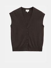 Marrón - Hush Fine Knit Button Front Vest Top - Imagen 5 de 5