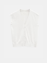 Blanco - Hush Fine Knit Button Front Vest Top - Imagen 6 de 6