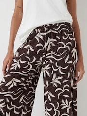 Hush Brown Printed Linen Blend Trousers - Image 5 of 7