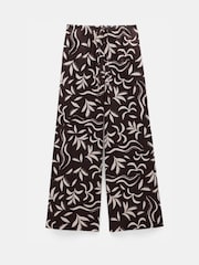 Hush Brown Printed Linen Blend Trousers - Image 7 of 7