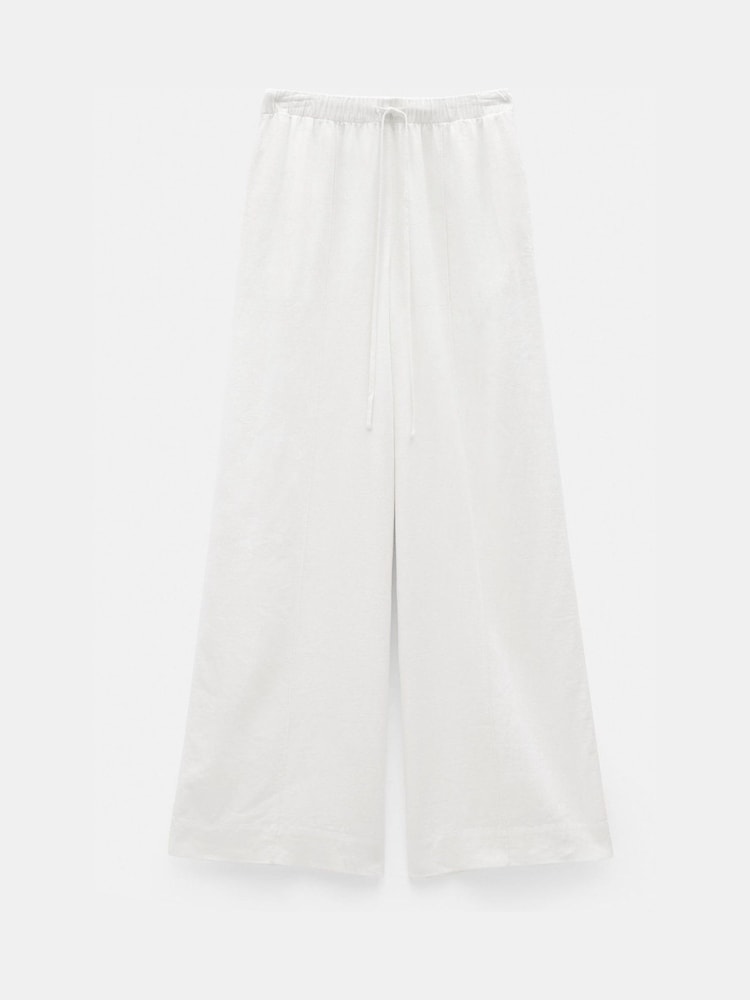 Hush White Linen Blend Petunia Wide Leg Trousers - Image 5 of 5