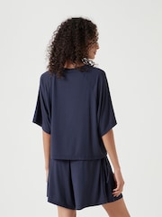 Hush Blue Nox Jersey Short Set Pyjamas - Image 3 of 5