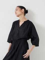 Preto - Vestido Midi Hush Lhea - Imagem 2 de 5