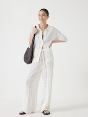 Blanco - Hush Patchwork Stitch Knitted Trousers - Imagen 1 de 5