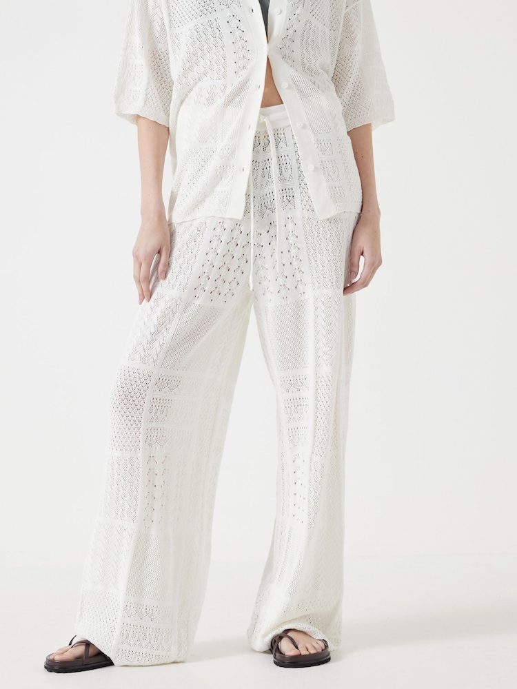 Blanco - Hush Patchwork Stitch Knitted Trousers - Imagen 2 de 5