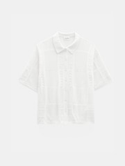 Hush White Patchwork Stitch Knitted Shirt - Image 5 of 5