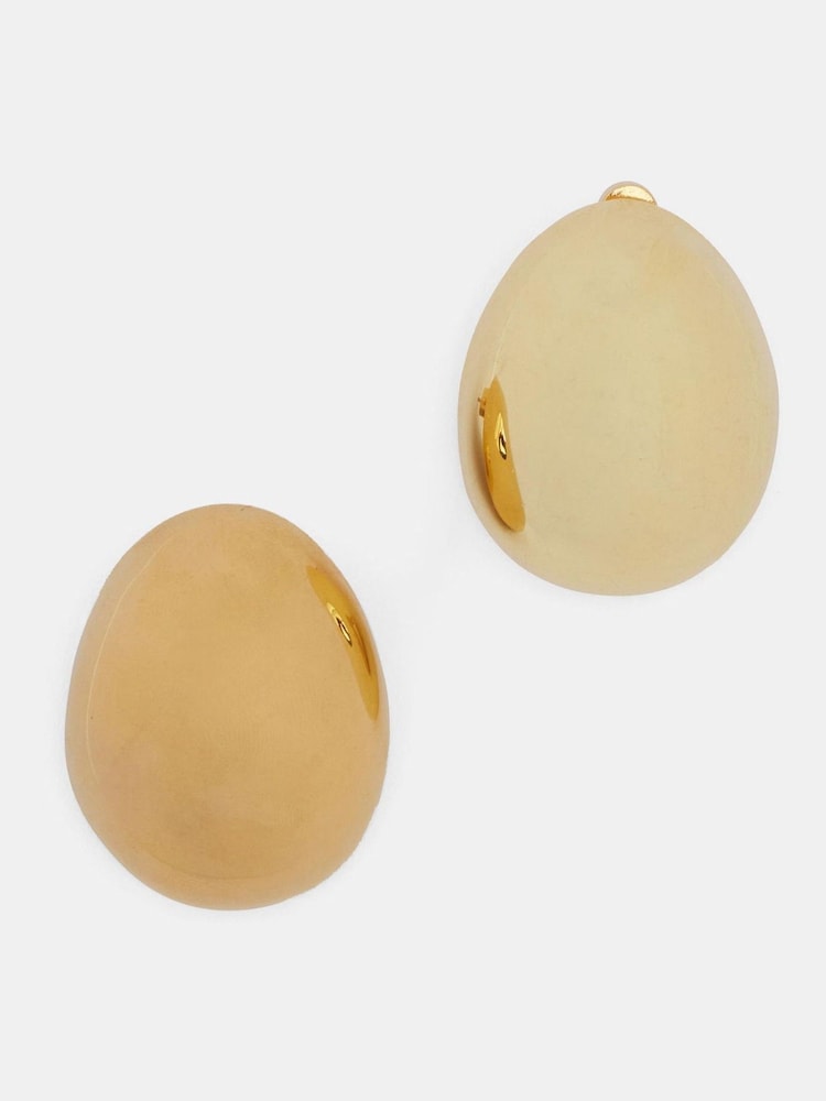 Hush Gold Tone Chunky Pebble Earrings - Image 2 of 3