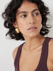Hush Gold Tone Chunky Pebble Earrings - Image 3 of 3