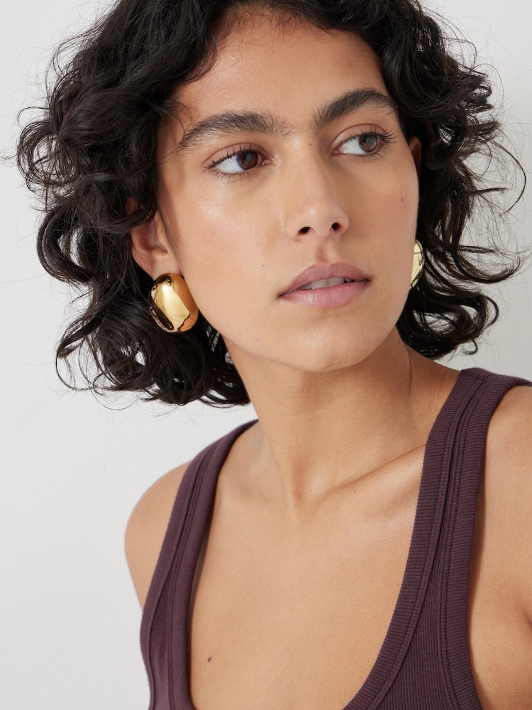Hush Gold Tone Chunky Pebble Earrings - Image 3 of 3