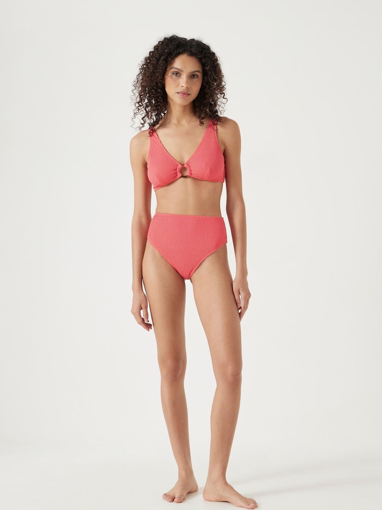 Hush Pink Harper High Waisted Crinkle Bikini Bottoms - Image 2 of 6 Hush Pink Harper High Waisted Crinkle Bikini Bottoms - Image 2 of 6