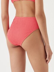 Pink - Hush Harper Bikinihose mit hohem Bund und Crinkle-Effekt - Bild 3 von 6