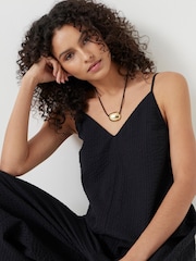 Hush Black Seersucker Wide Leg Jumpsuit - Image 5 of 6