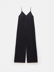 Hush Black Seersucker Wide Leg Jumpsuit - Image 6 of 6