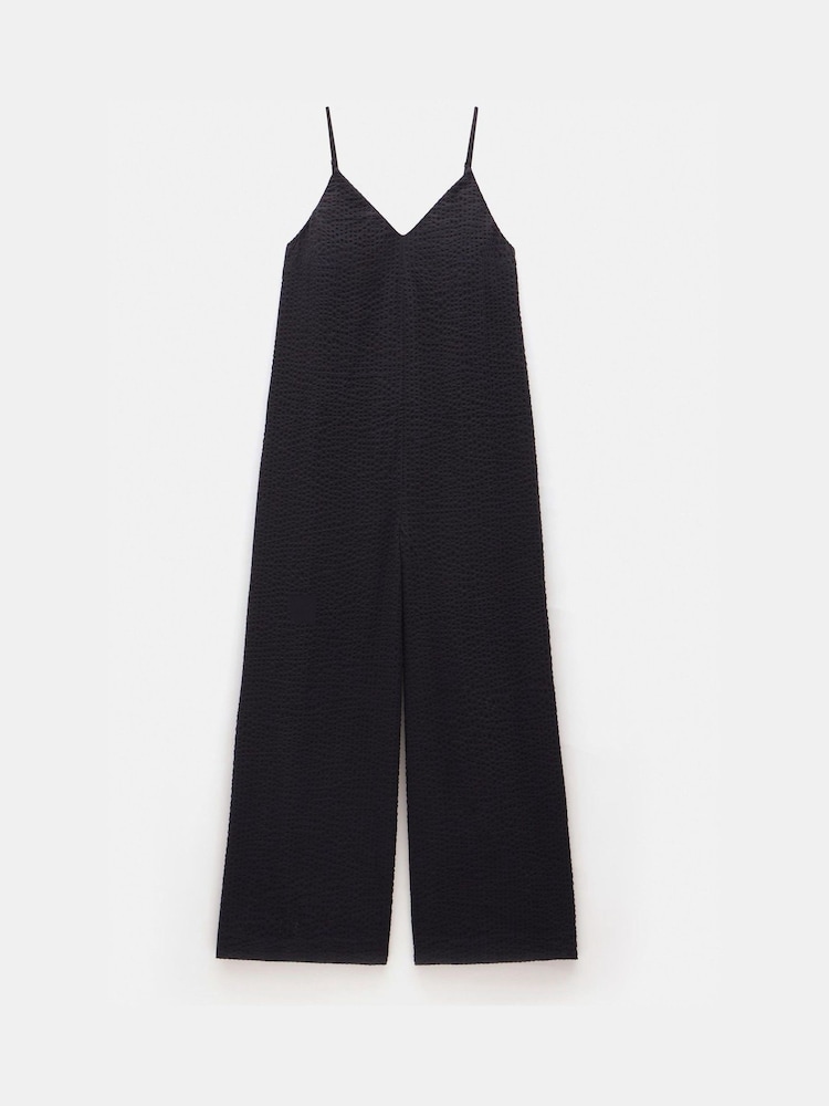 Hush Black Seersucker Wide Leg Jumpsuit - Image 6 of 6