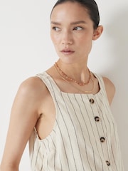Hush Natural Phoebe Linen Blend Stripe Waistcoat - Image 5 of 6