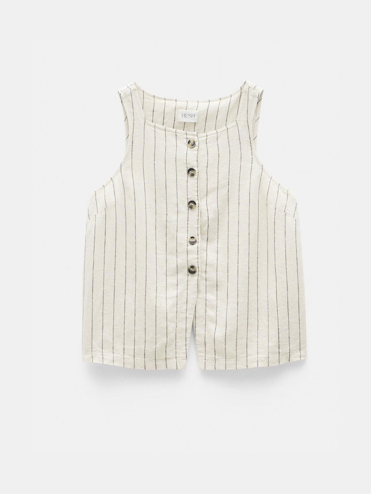 Hush Phoebe Linen Blend Stripe Waistcoat - Imagen 6 de 6 Hush Phoebe Linen Blend Stripe Waistcoat - Imagen 6 de 6