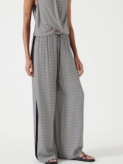 Hush Grey Petunia Wide Leg Grey Trousers - Image 4 of 5