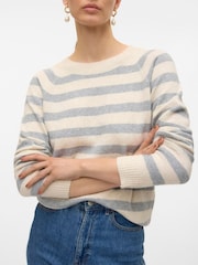 VERO MODA Natural Chrome Round Neck Knitted Jumper - Image 3 of 5