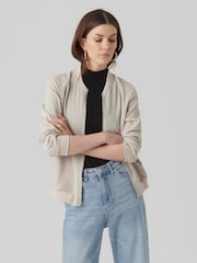 VERO MODA Cream Lightweight Bomber Jacket - Image 1 of 4